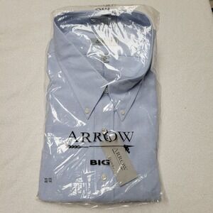 Arrow Dover light blue long sleeve dress shirt size 22 32-33 Big nwt